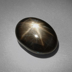 Safira estrela preto natural 9,00ct, corte oval, opaco