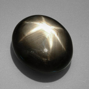 Safira estrela preto natural 39,38ct, corte oval, opaco