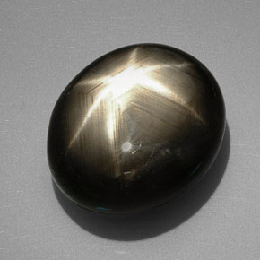 Safira estrela preto natural 39,38ct, corte oval, opaco