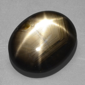 Safira estrela preto natural 20,32ct, corte oval, opaco