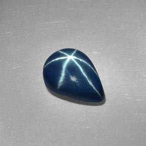 Safira Estrela Azul Natural 2.88ct, Formato de pêra, Opaco