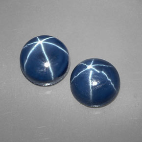 Pedras preciosas de safira estrela azul natural de  ct, corte redondo, opaco