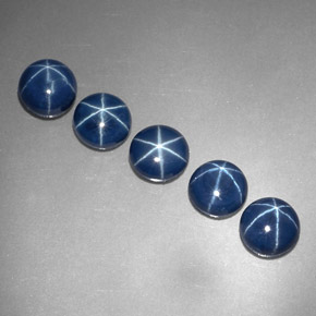 Pedras preciosas de safira estrela azul natural de  ct, corte redondo, opaco