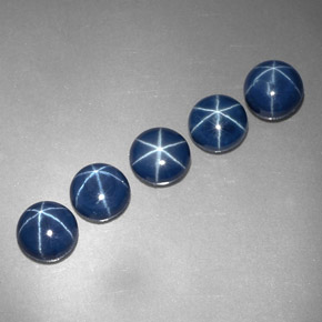 Pedras preciosas de safira estrela azul natural de  ct, corte redondo, opaco