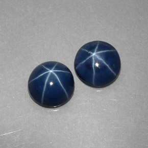Pedras preciosas de safira estrela azul natural de  ct, corte redondo, opaco