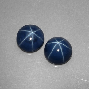Pedras preciosas de safira estrela azul natural de  ct, corte redondo, opaco
