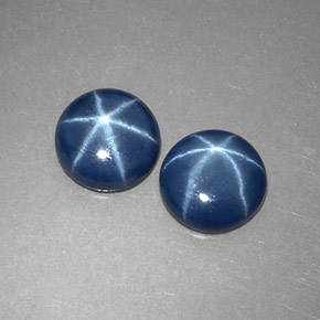 Pedras preciosas de safira estrela azul natural de  ct, corte redondo, opaco
