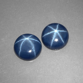 Pedras preciosas de safira estrela azul natural de  ct, corte redondo, opaco