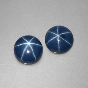 Pedras preciosas de safira estrela azul natural de  ct, corte redondo, opaco