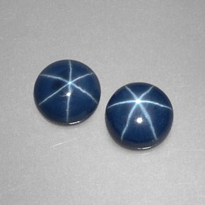 Pedras preciosas de safira estrela azul natural de  ct, corte redondo, opaco