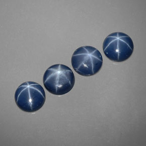 Pedras preciosas de safira estrela azul natural de  ct, corte redondo, opaco