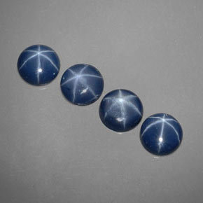 Pedras preciosas de safira estrela azul natural de  ct, corte redondo, opaco