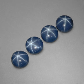 Pedras preciosas de safira estrela azul natural de  ct, corte redondo, opaco