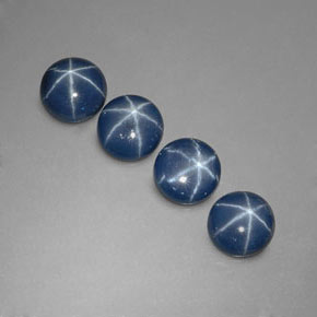 Pedras preciosas de safira estrela azul natural de  ct, corte redondo, opaco