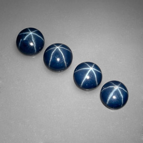 Pedras preciosas de safira estrela azul natural de  ct, corte redondo, opaco