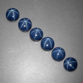 Pedras preciosas de safira estrela azul natural de  ct, corte redondo, opaco
