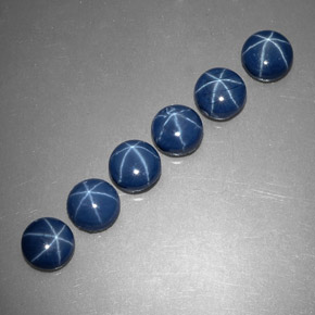 Pedras preciosas de safira estrela azul natural de  ct, corte redondo, opaco