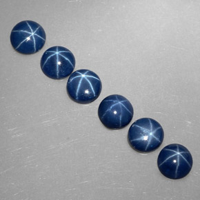 Pedras preciosas de safira estrela azul natural de  ct, corte redondo, opaco