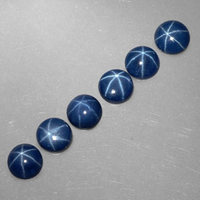 Pedras preciosas de safira estrela azul natural de  ct, corte redondo, opaco