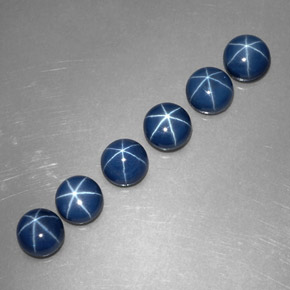 Pedras preciosas de Safira Estrela Azul natural de  ct, Corte Redondo, Opaco