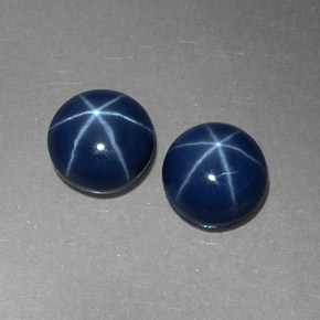 Pedras preciosas de safira estrela azul natural de  ct, corte redondo, opaco