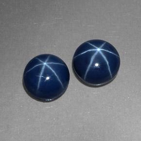 Pedras preciosas de safira estrela azul natural de  ct, corte redondo, opaco