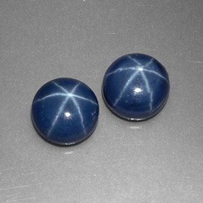 Pedras preciosas de safira estrela azul natural de  ct, corte redondo, opaco