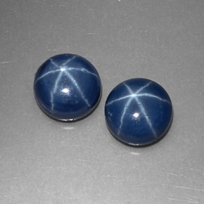 Pedras preciosas de safira estrela azul natural de  ct, corte redondo, opaco