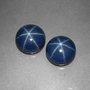 Pedras preciosas de safira estrela azul natural de  ct, corte redondo, opaco