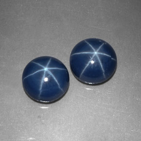 Pedras preciosas de safira estrela azul natural de  ct, corte redondo, opaco