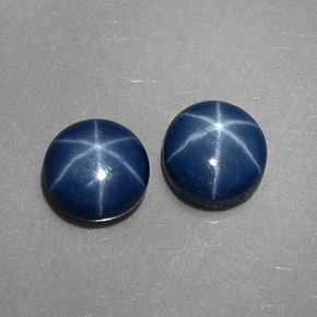 Pedras preciosas de safira estrela azul natural de  ct, corte redondo, opaco