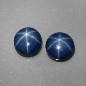 Pedras preciosas de safira estrela azul natural de  ct, corte redondo, opaco
