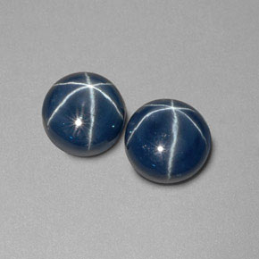 Pedras preciosas de safira estrela azul natural de  ct, corte redondo, opaco