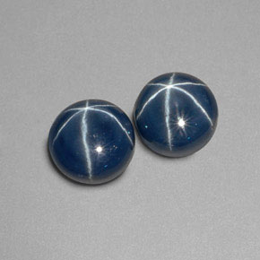 Pedras preciosas de safira estrela azul natural de  ct, corte redondo, opaco