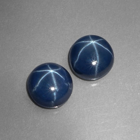 Pedras preciosas de safira estrela azul natural de  ct, corte redondo, opaco