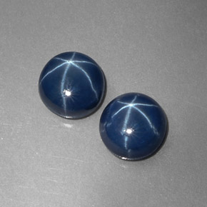 Pedras preciosas de safira estrela azul natural de  ct, corte redondo, opaco