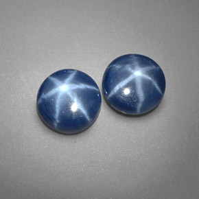 Pedras preciosas de safira estrela azul natural de  ct, corte redondo, opaco