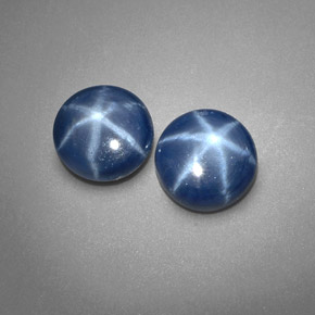 Pedras preciosas de safira estrela azul natural de  ct, corte redondo, opaco