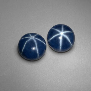 Pedras preciosas de safira estrela azul natural de  ct, corte redondo, opaco