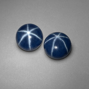Pedras preciosas de safira estrela azul natural de  ct, corte redondo, opaco