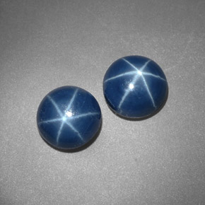 Pedras preciosas de safira estrela azul natural de  ct, corte redondo, opaco