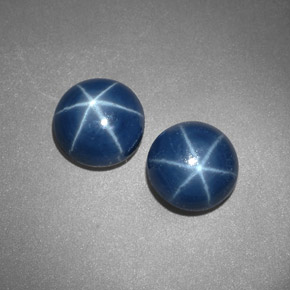 Pedras preciosas de safira estrela azul natural de  ct, corte redondo, opaco