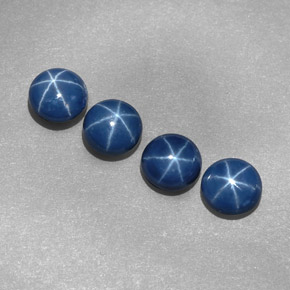 Pedras preciosas de safira estrela azul natural de  ct, corte redondo, opaco