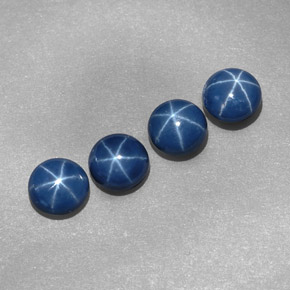 Pedras preciosas de safira estrela azul natural de  ct, corte redondo, opaco