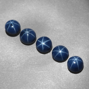 Pedras preciosas de safira estrela azul natural de  ct, corte redondo, opaco