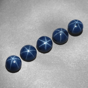 Pedras preciosas de safira estrela azul natural de  ct, corte redondo, opaco