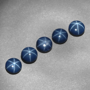 Pedras preciosas de safira estrela azul natural de  ct, corte redondo, opaco