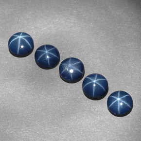 Pedras preciosas de safira estrela azul natural de  ct, corte redondo, opaco