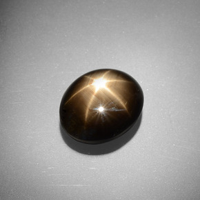 Safira estrela Preto Natural 6.98ct, oval, Opaco