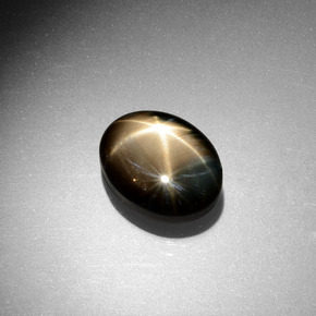 Safira estrela Preto Natural 4.60ct, oval, Opaco